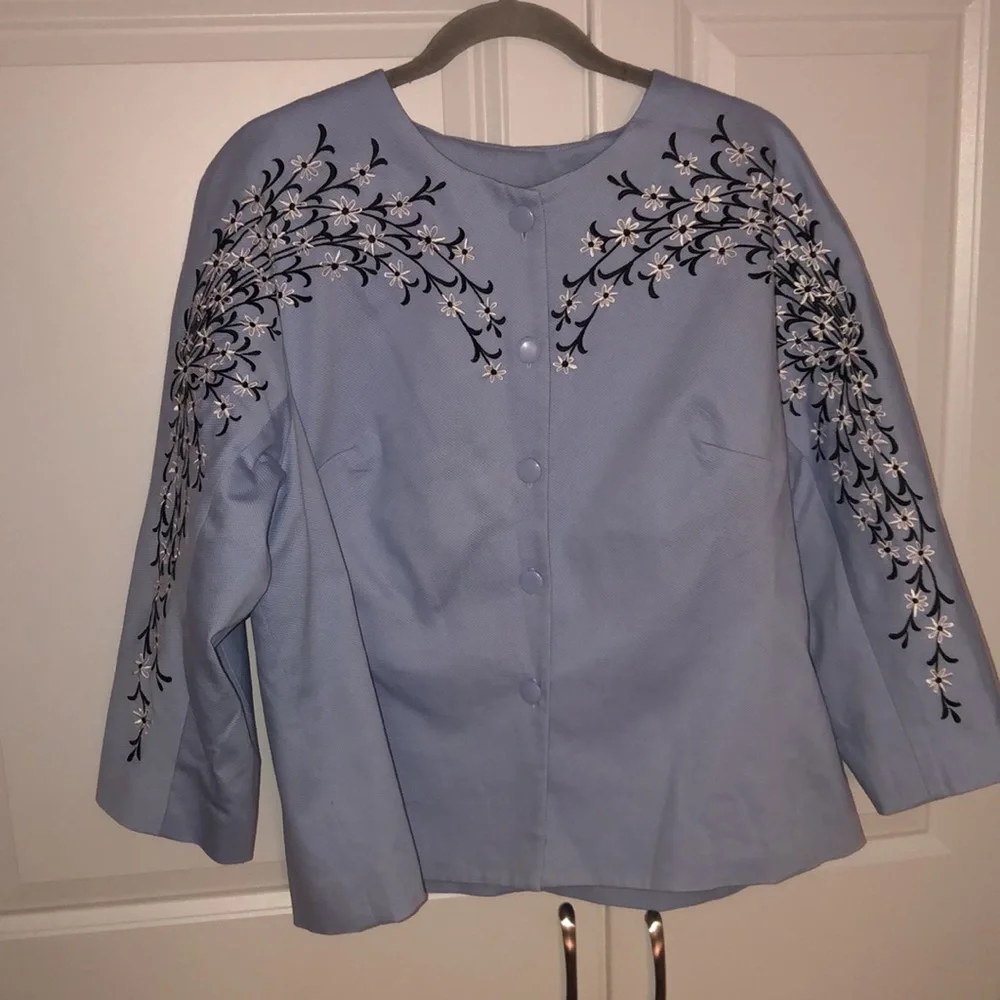 Bob Mackie Wearable‎ Art Jacket Floral Embroidered Women’s XL